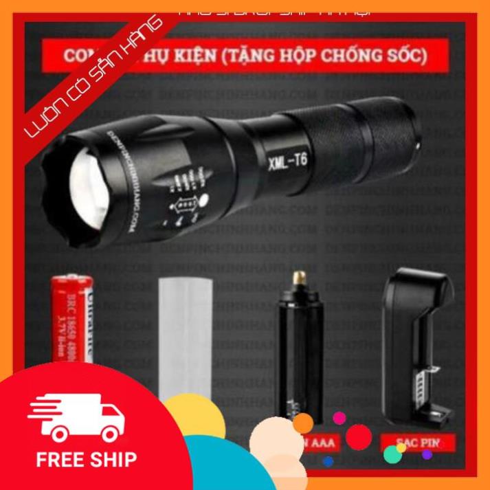Freeship Đèn pin siêu sáng bóng led xml t6 police bin mini cầm tay chống nước tự vệ chuyên dụng   -KSHN