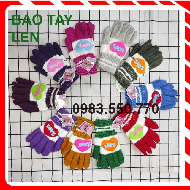 BAO TAY, GĂNG TAY LEN NỮ LOẠI DÀY ĐI ĐÀ LẠT Bít ngón Giữ ấm, Chống nắng, Bảo vệ da tay