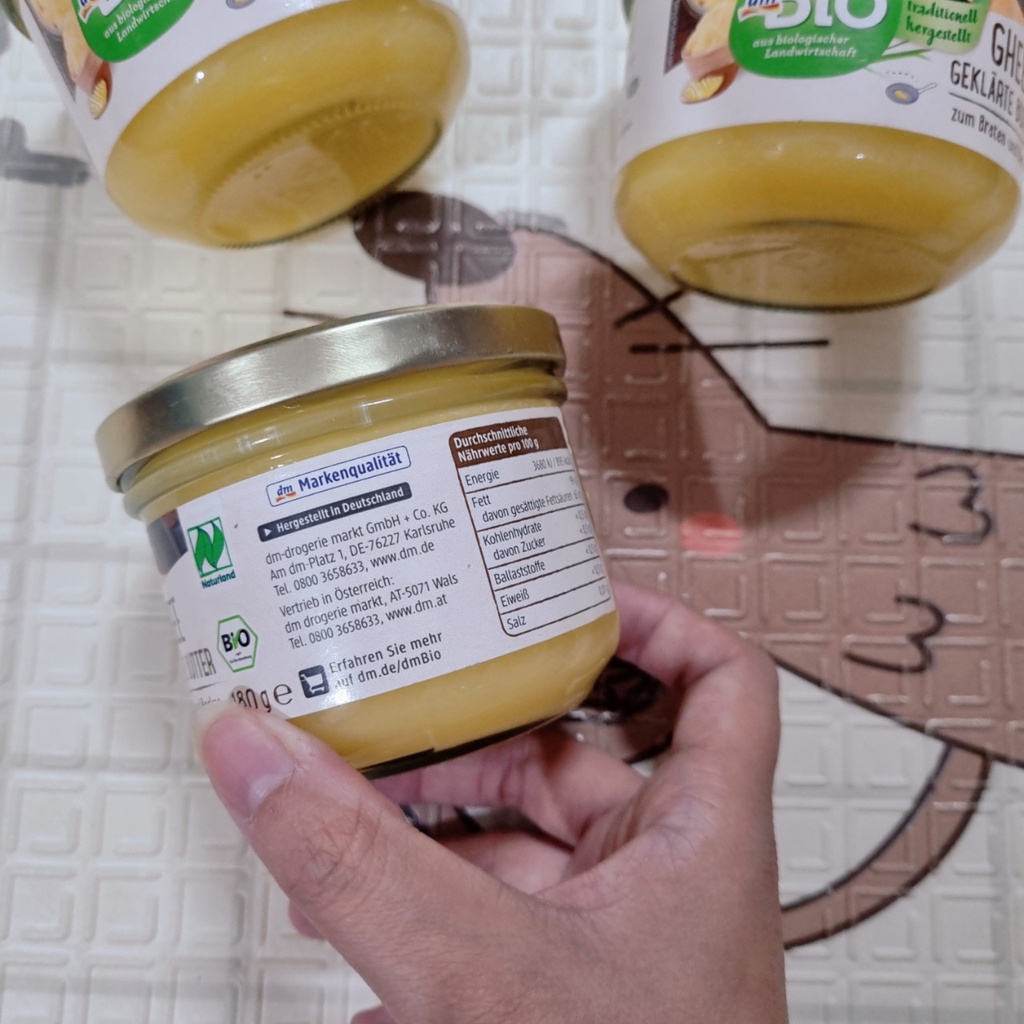 Bơ Ghee Hữu Cơ Đức Cho Bé Ăn Dặm DM Bio 180g