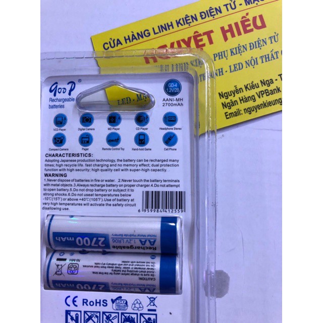 NK1 Pin tiểu sạc AA gooP