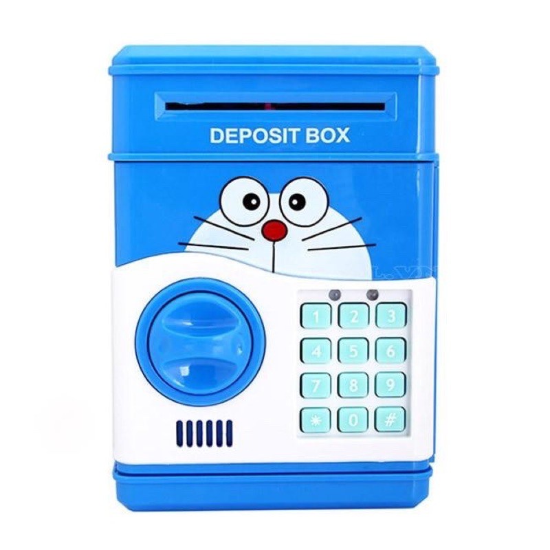 ﹊✔❧(HÀNG CÓ HỘP)Két sắt mini tự động, máy atm hình kitty, đoremon, minion, mèo, angry bird