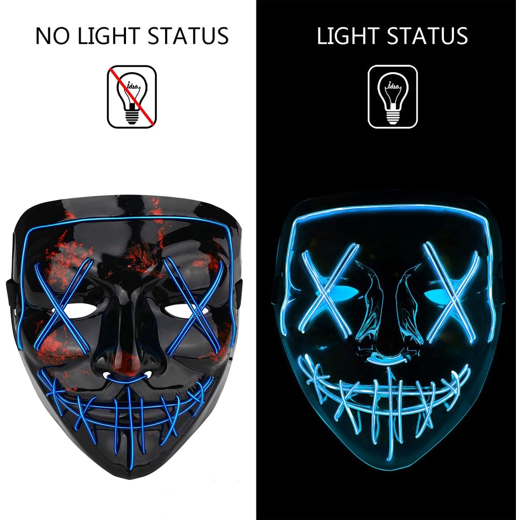 Mặt Nạ Đèn LED Nhiều Màu Sắc Hóa Trang Halloween
