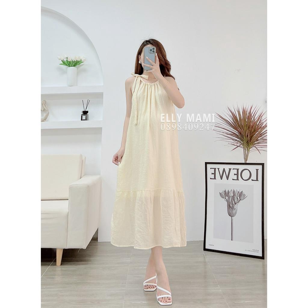 ( 40kg - 75kg ) Đầm Bầu , Suông Voan Cổ Yếm Nơ Điệu Form Dễ Mặc Thoải Mái Suốt Thai Kì &amp; Sau Sinh Thiết Kế Cao Cấp