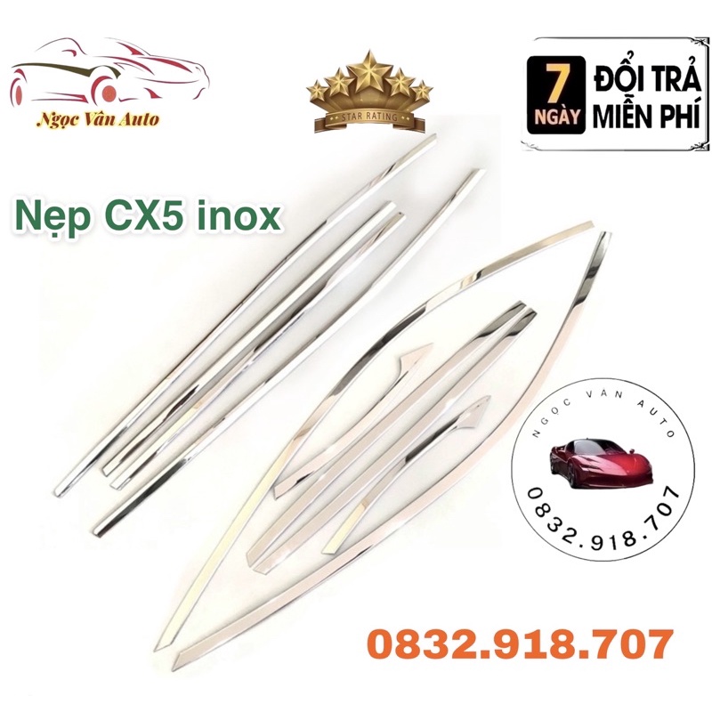 Nẹp chân kính cong kính CX5 2018 - 2021 inox cao cấp