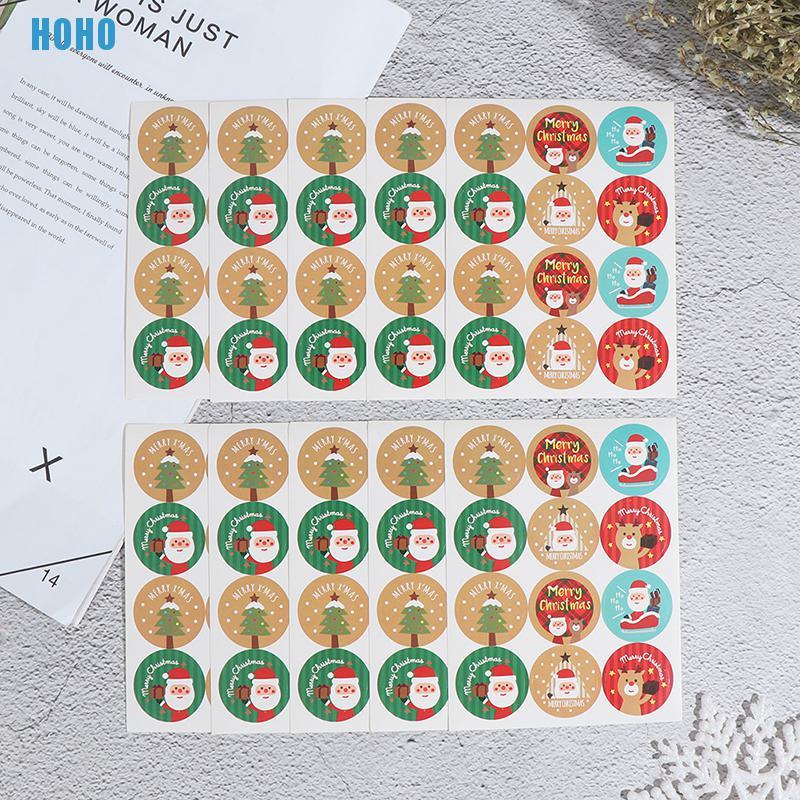 Set 120 Miếng Dán Trang Trí Hộp Quà Giáng Sinh Dễ Thương