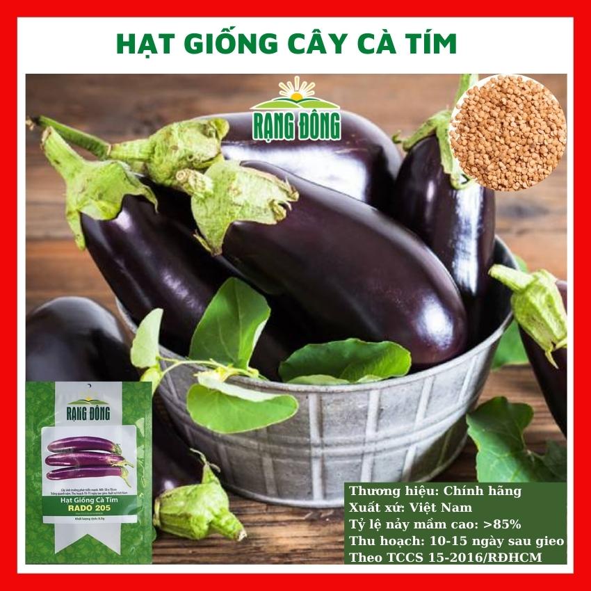 Hạt giống cà tím dài - rau củ quả trồng chậu, sân vườn ban công ngon giòn ngọt nảy mầm cao 0,5gr RADO205