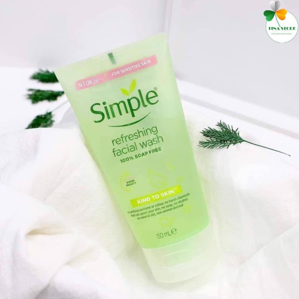 [Chính Hãng] Sữa Rửa Mặt Simple Gel Kind To Skin Refreshing Facial Wash Gel 150ml | BigBuy360 - bigbuy360.vn