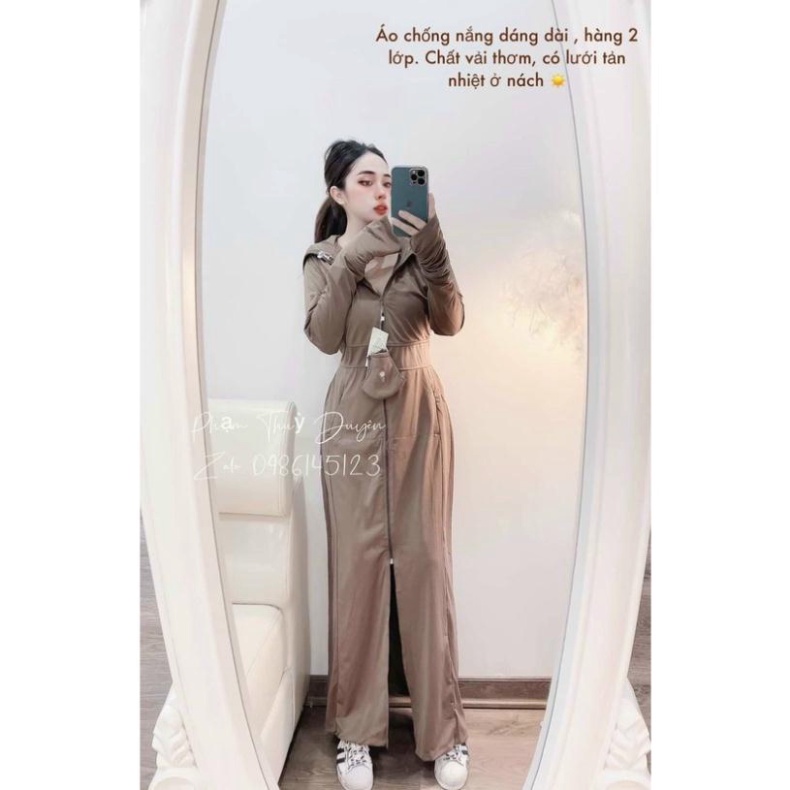 Áo chống nắng toàn thân nữ lưới nách mới nhất chùm kín chân chống năng tia uv cao cấp