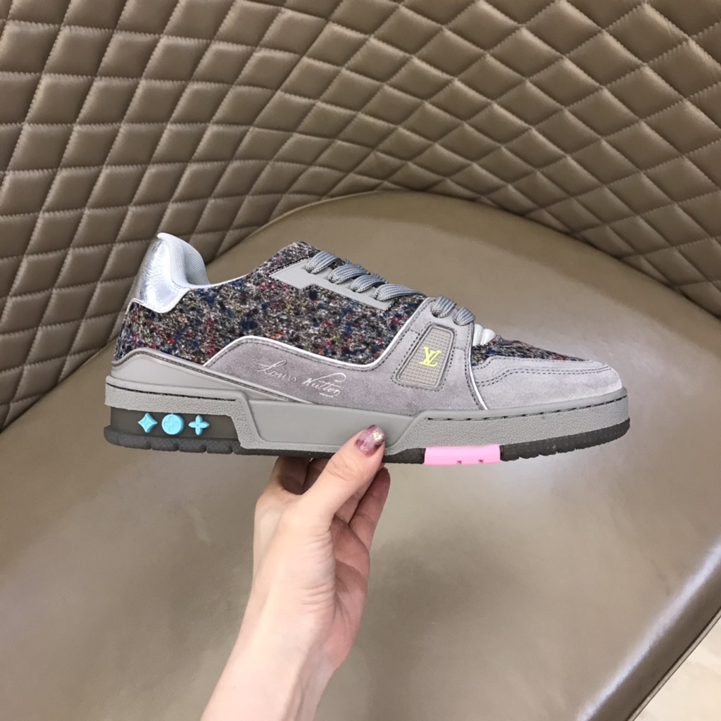 Giày thể thao nam thời trang da thật Louis Vuitton LV kiểu dáng và họa tiết cá tính