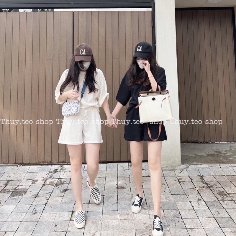 [Hàng sẵn] SET THỂ THAO GỒM ÁO CỘC TAY VÀ QUẦN SOOC CHẤT TỔ ONG ĐẸP