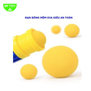 Combo đồ chơi bắn bóng + 12 bóng bông mềm