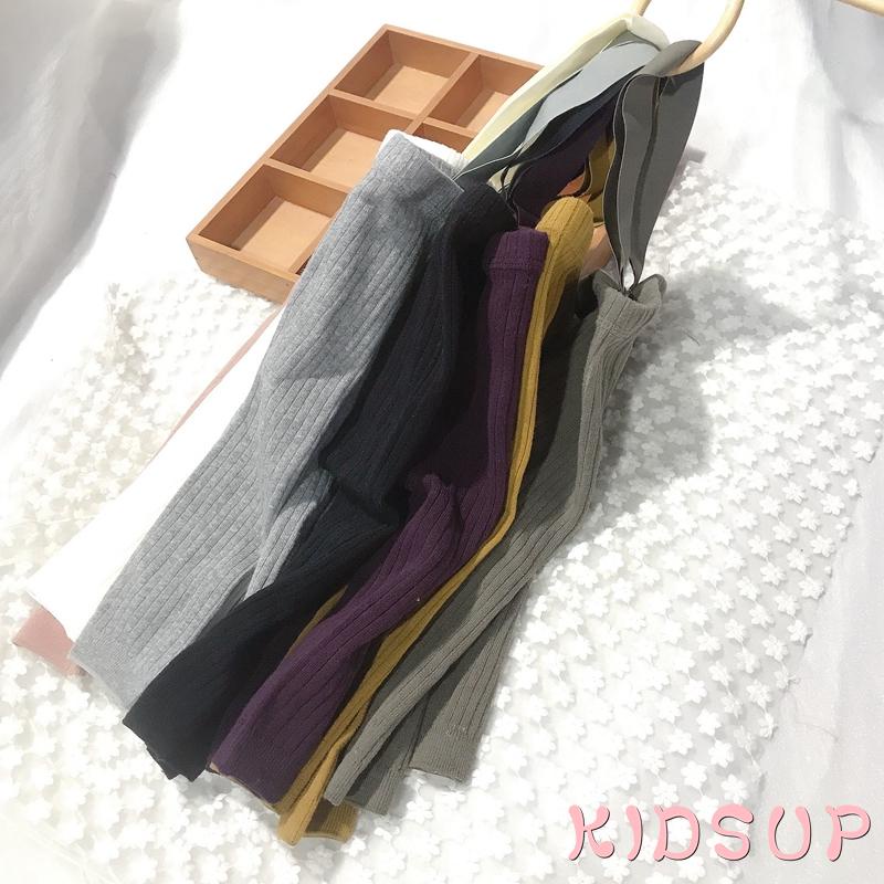 Quần Legging Dệt Kim Màu Trơn Giữ Ấm Thời Trang Thu Đông Cho Bé Trai Và Gái 1 Tuổi