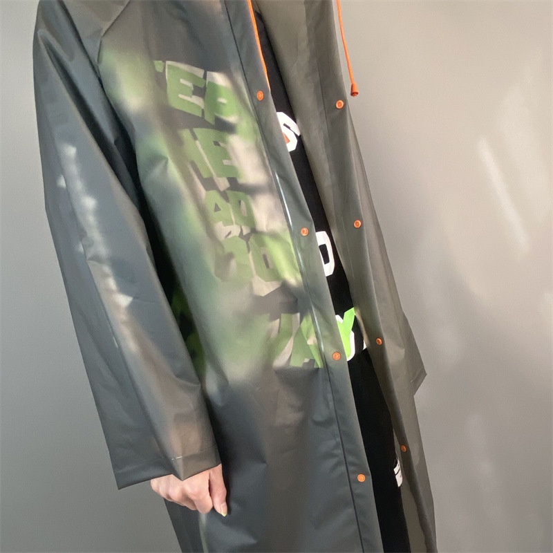 Shengke Áo Mưa Một Mảnh eva Màu Xám Dáng Dài Trong Suốt Dành Cho Nam Nữ poncho