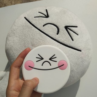 (Nhiều mẫu) Gương tròn cầm tay mini silicone Line Friends
