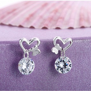Bông tai nữ bạc ý kiểu trái tim gắn hạt châu dễ thương phụ kiện trang sức trend hàn quốc 🔝🔝 namimi