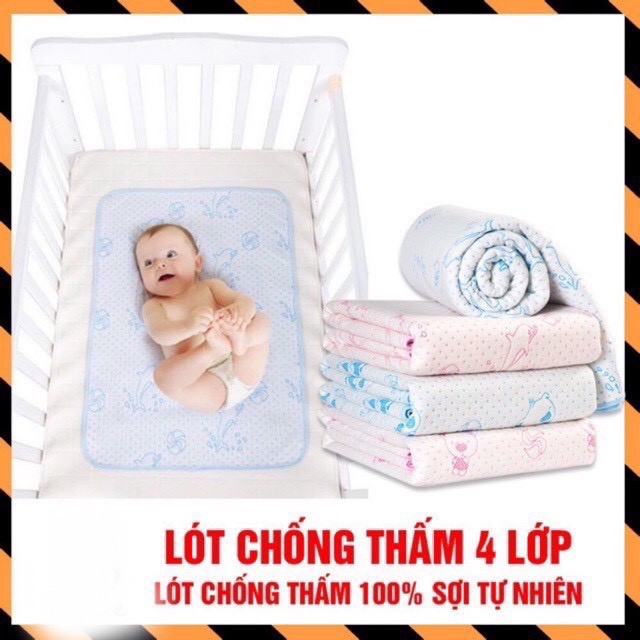 Tấm LÓT CHỐNG THẤM 4 LỚP cho bé sơ sinh loại đẹp TL342