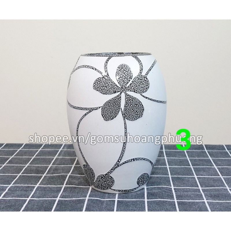 Lọ hoa sứ cao cấp Bát Tràng cao 17cm S105 - 5 màu men