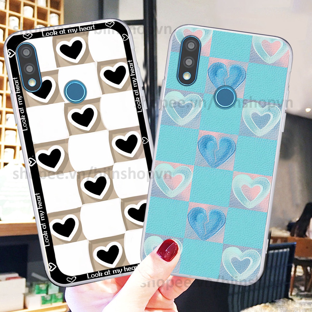 Ốp Vsmart Joy 2 Plus / Joy2+ caro trái tim nhiều màu sắc, đầy cá tính, khẳng định phong cách