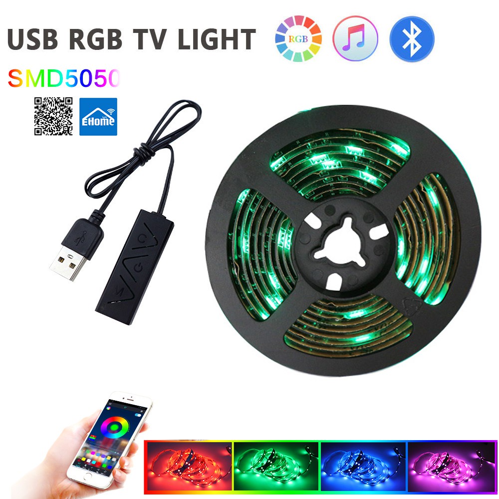 Dải Đèn Led Rgb / Bluetooth 0.5m - 5m Smd5050 Dc5V-12V Thay Đổi Màu Sắc Trang Trí Nhà Cửa / Quán Bar / Ktv