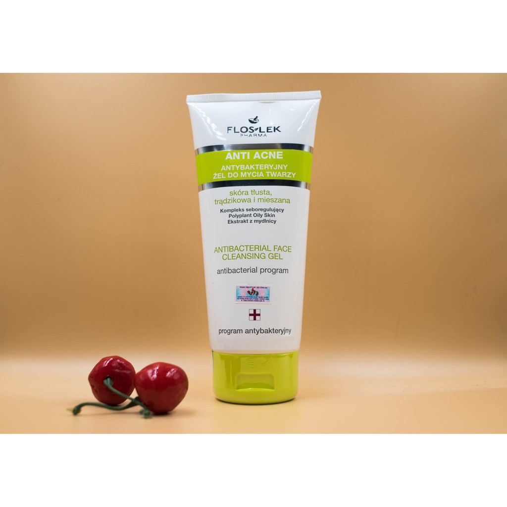 Floslek Pharma Gel Rửa Mặt Diệt Khuẩn Ngừa Mụn Antibacterial Face Cleansing Gel 125ml | BigBuy360 - bigbuy360.vn