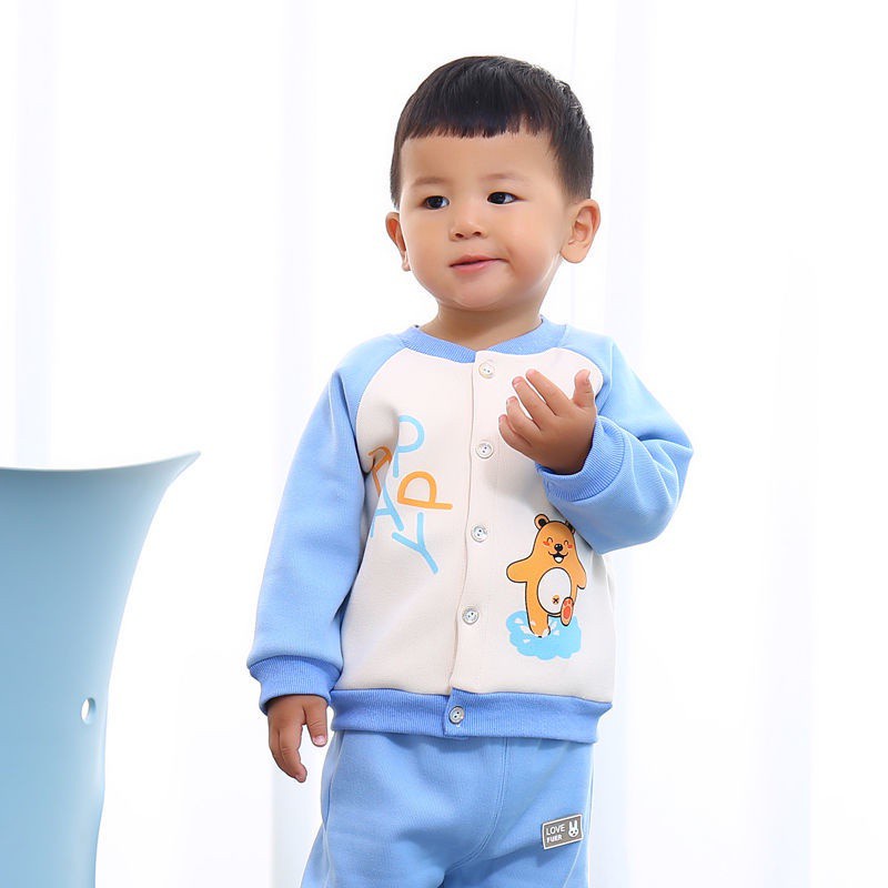 Spring and Autumn Baby Fleece Lined Warm Top Kids' Overcoat Gym Clothes Men Baby Baseball Uniform Fashionable Sweater RrAF