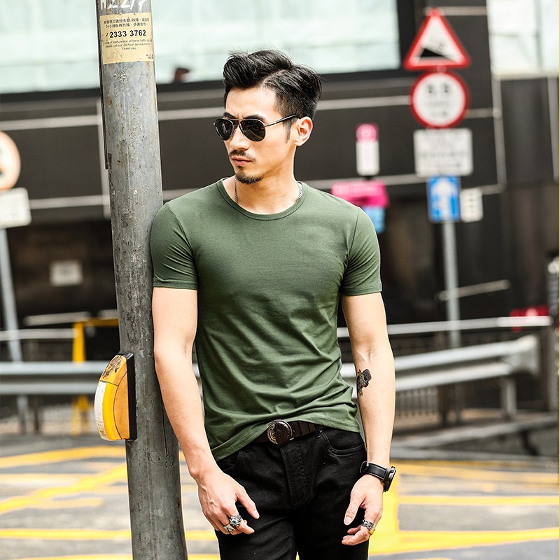 Áo Thun Nam Cổ Tròn Ngắn Tay 7 Màu Cỡ M-5Xl Độ đàn hồi cao