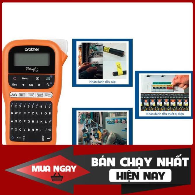 Máy in nhãn cầm tay Brother PT-E110 (Chính hãng) + Tặng kèm Adaptor (nguồn cắm điện 220V)