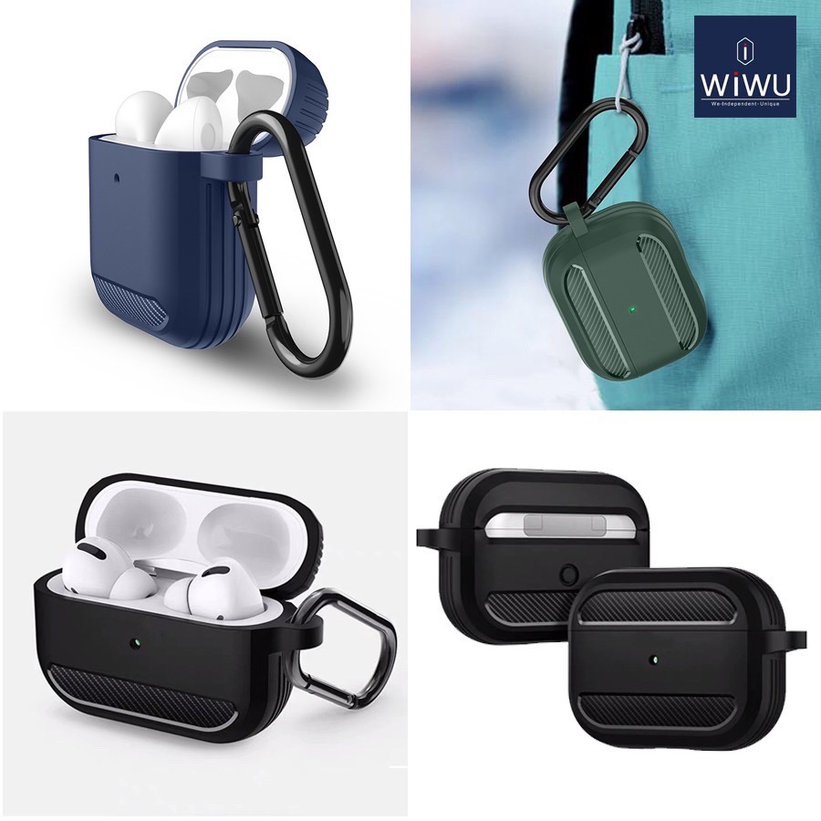 Vỏ Bảo Vệ AirPods Pro , Airpods 2 Sợi Carbon WiWu (A05) Airpods Case