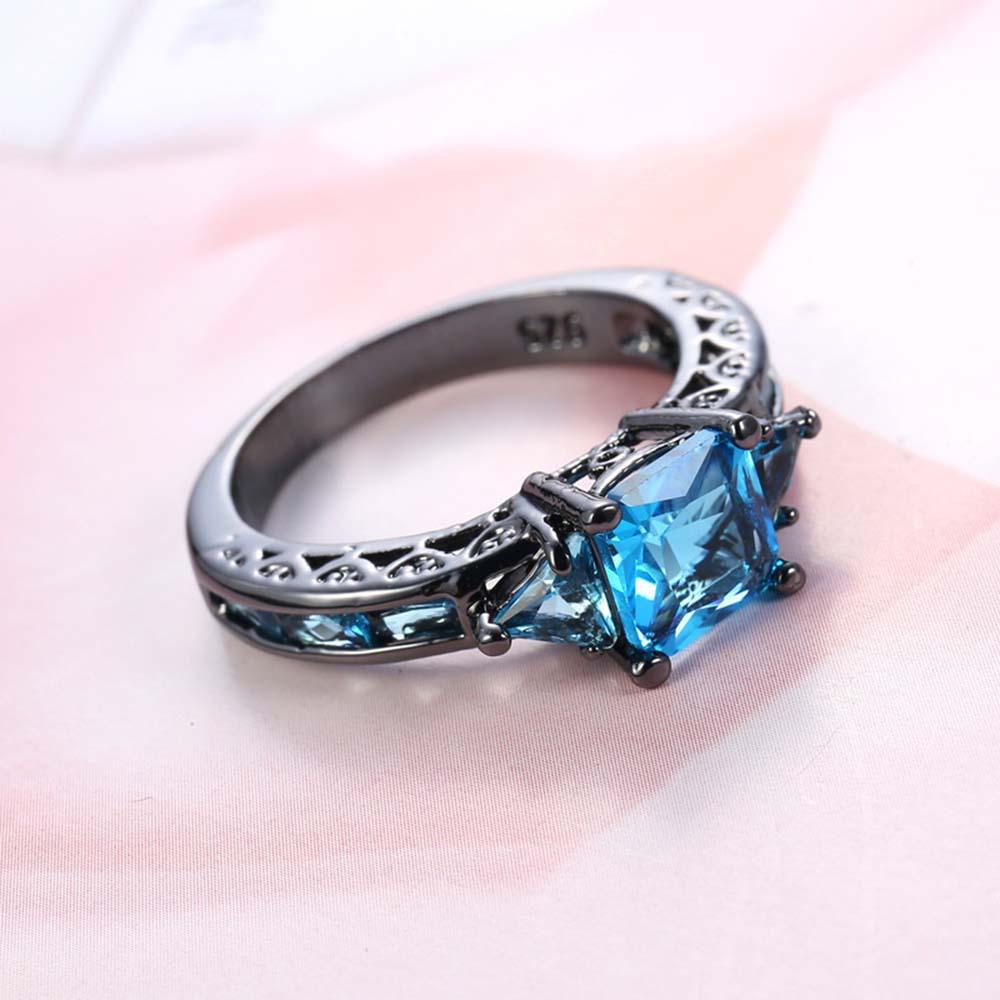 Nhẫn Đính Đá Sapphire Thời Trang Phong Cách Vintage|Nhẫn Đính Đá Đen Thời Trang Cho Nữ|Đầy Đủ / Nhiều Màu