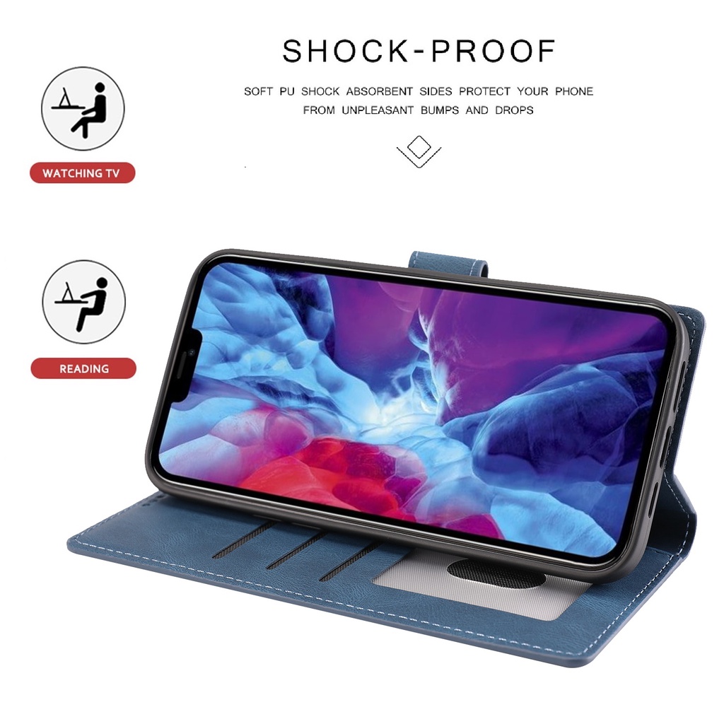 Ốp da điện thoại dạng ví lật thích hợp cho iPhone 11 Pro Max XR X XS Max 6 6s 7 8 Plus