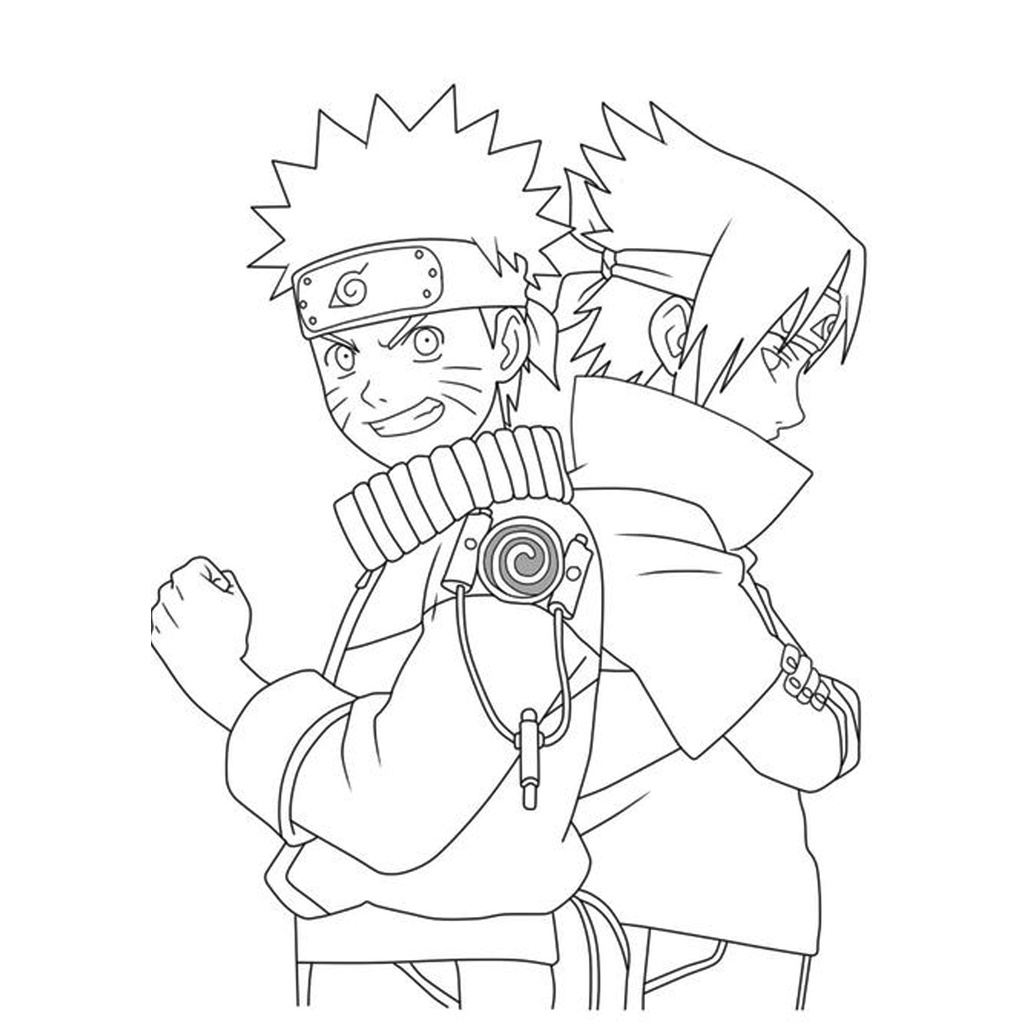 Bộ Tranh tô màu, màu nước NARUTO cho bé tập sáng tạo