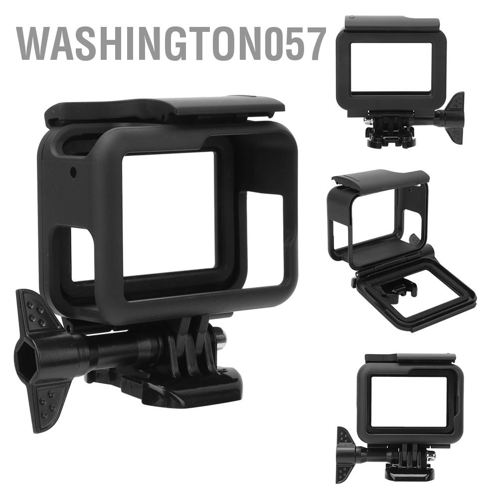 Washington057 Vỏ khung bảo vệ cho phụ kiện máy ảnh hành động GoPro Hero 5/6/7 có đế và vít