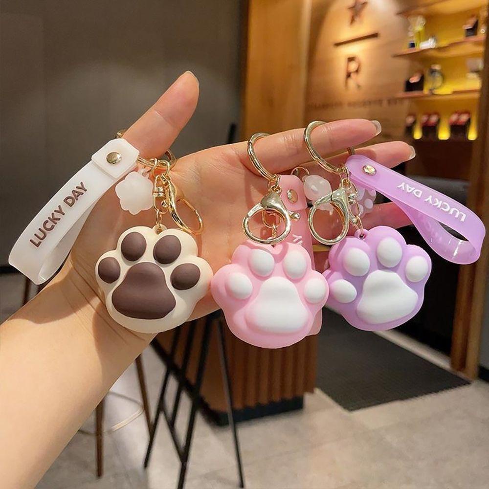 IVORY Móc Khóa Hình Chân Mèo Dễ Thương