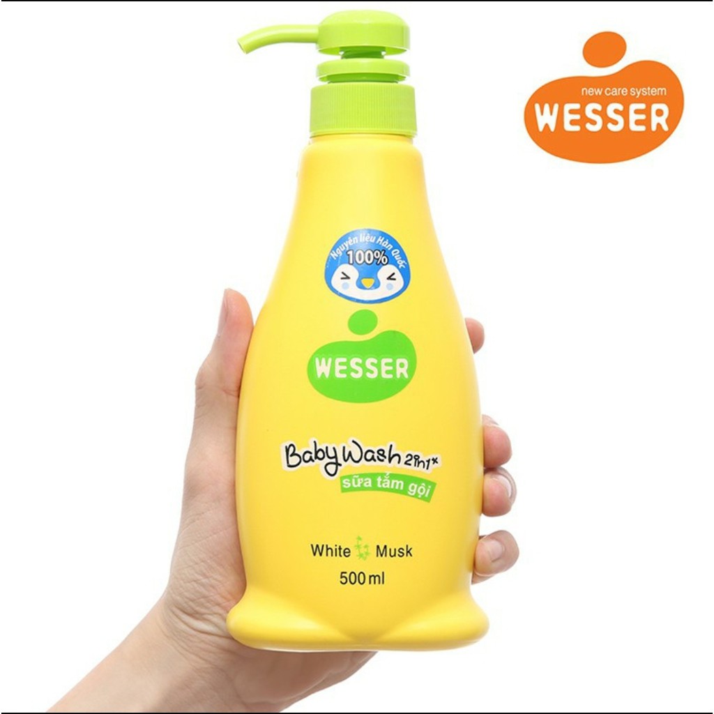 Sữa tắm gội Wesser 2in1 hương phấn 500ml