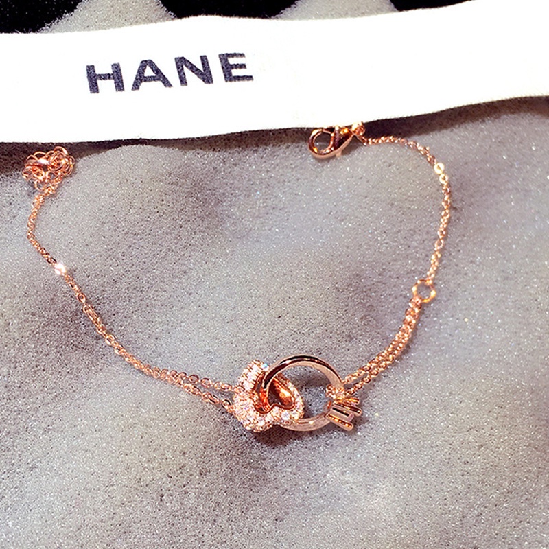 Vòng Tay Mạ Vàng 18k Đính Đá Zircon Đơn Giản