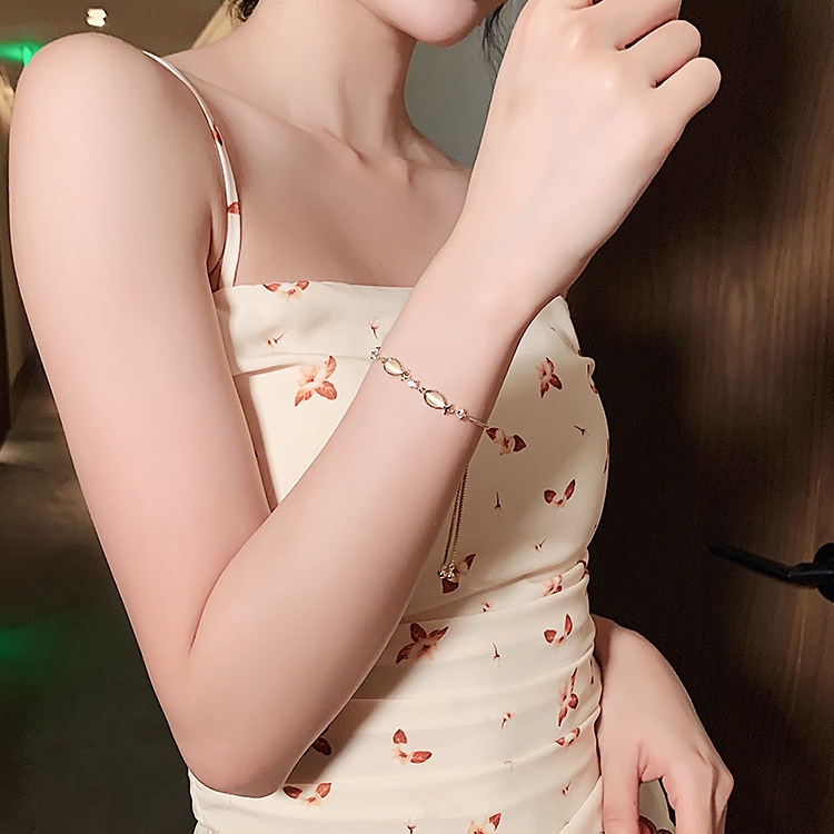 Vòng Tay Đính Đá Opal Đơn Giản Thời Trang Hàn Quốc