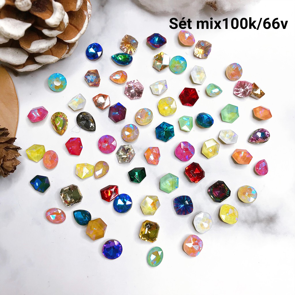 [ĐÁ NAIL] Set Đá Khối Nail Mix Ngọc 66v Trang Trí Móng_Mã: SKNGOC-66_ANGELICA