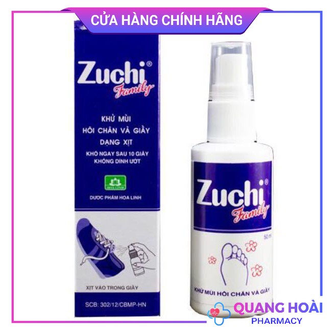 Zuchi xịt giày - Khử mùi hôi chân