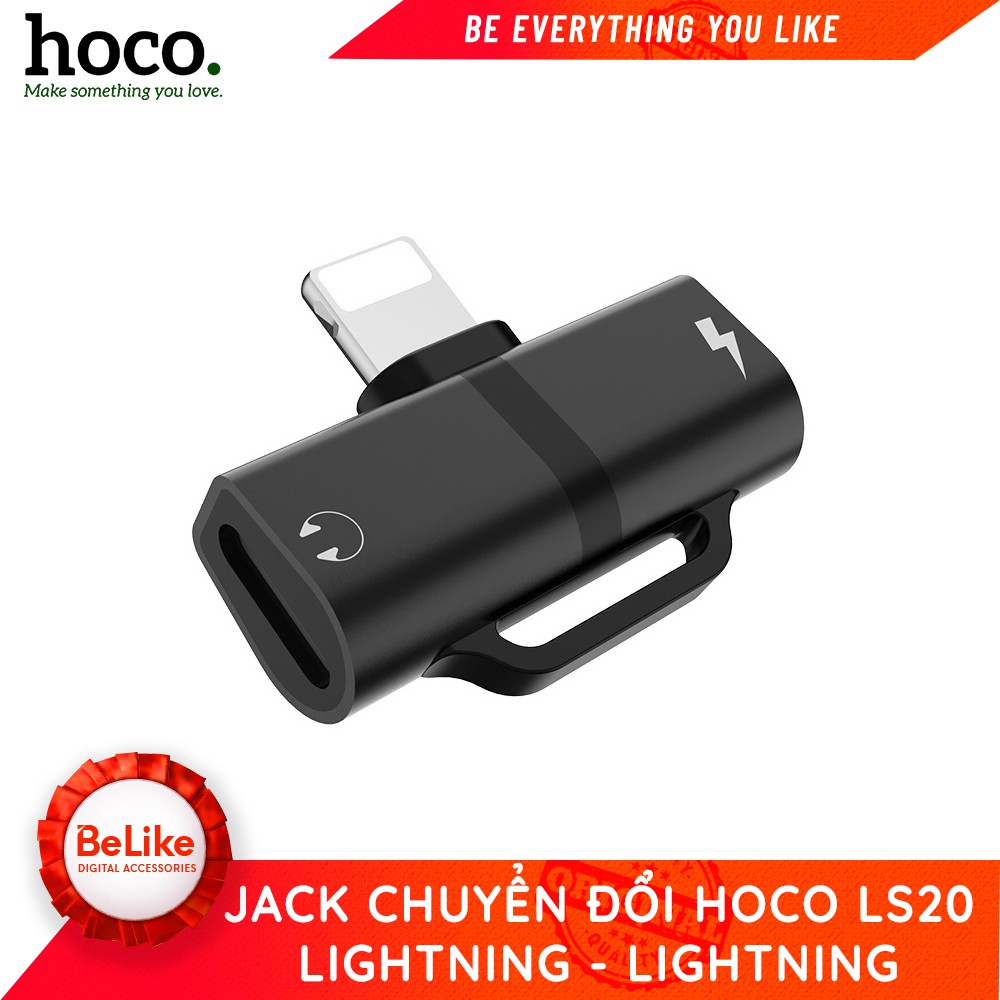 Jack chuyển đổi Lightning to Lightning Hoco LS20 - BH 6 Tháng