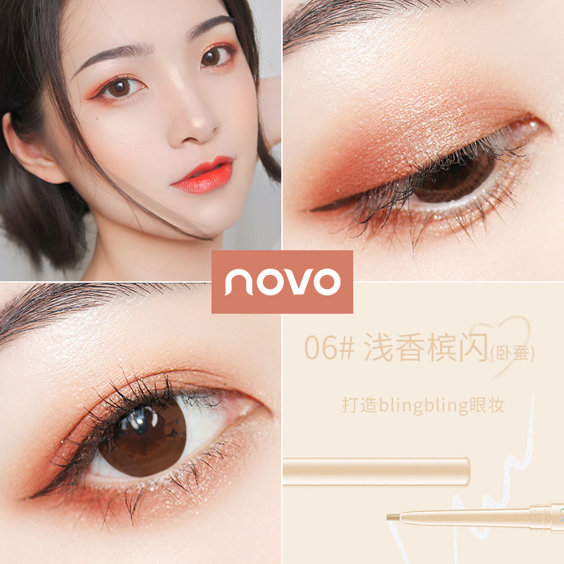 Bút kẻ mắt dạng Gel NOVO chống nước chống mồ hôi không nhòe màu đen nâu dành cho người mới bắt đầu