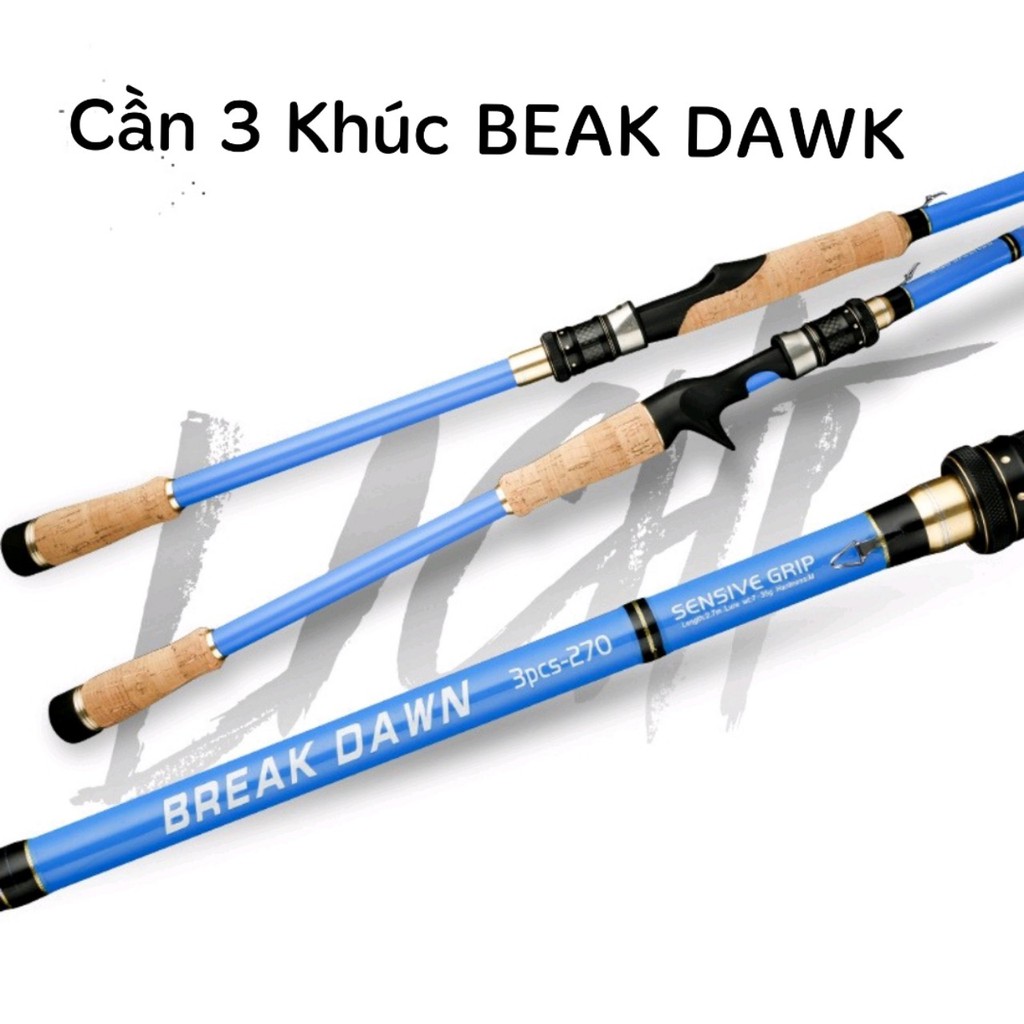 Cần Câu Lure 3 Khúc BREAK DAWN Thu Gọn 65cm Đồ Câu Lure Cần chuyên câu lóc