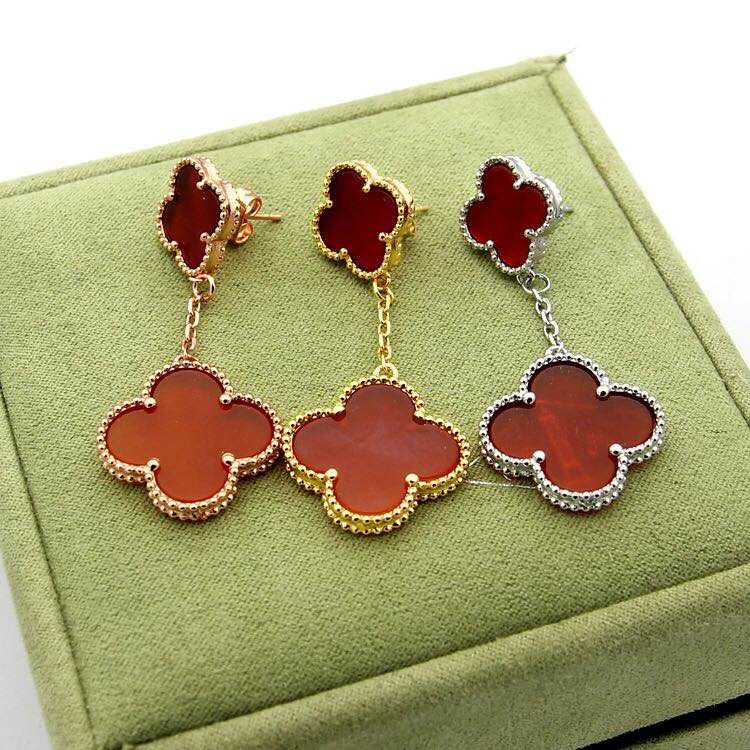 Khuyên Tai Hình Hoa Bốn Lá Bốn Lá Nhỏ Phong Cách Mới Hợp Thời Trang Dễ Phối Đồ Cho Nữ