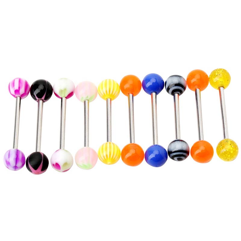 Bộ 16 Khuyên Xỏ Lưỡi Nhiều Màu Sắc