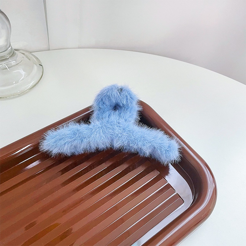 Kẹp Tóc Phủ Lông Thiết Kế Đơn Giản Xinh Xắn Phong Cách Nhật Hàn