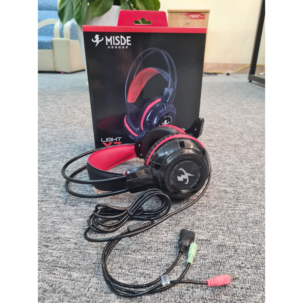 Tai nghe chuyên game thủ Misde LIGHT X7, X5 - đèn LED - Có Mic - Headphone gaming