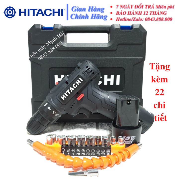 [Chính Hãng] Máy khoan pin Hitachi 12v - 2 Pin