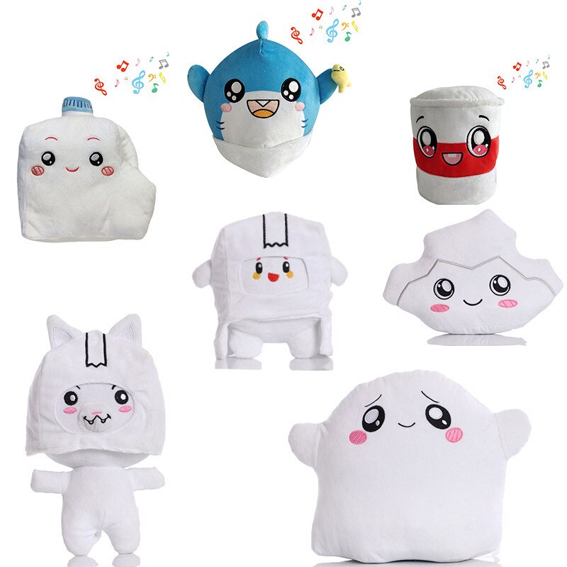 Lankybox Milk Musical Doll With Music Toys In The Dark Ghosty Glow Dark Boxy/Foxy Robot Plushie Dolls Birthday Gift