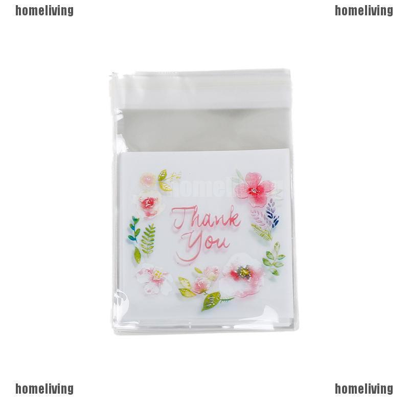 100 túi nhựa đựng bánh quy họa tiết chữ xinh xắn