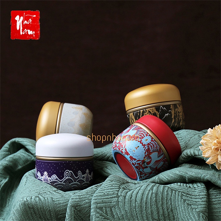Hộp Đựng Trà Phụ Kiện Bằng Thiếc Đa Năng Decor Phong Cách Vintage