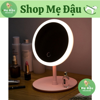 Gương để bàn mini - Loại gương trang điểm có đèn LED cảm ứng Cao Cấp 3 CHẾ ĐỘ - TẶNG CÁP SẠC